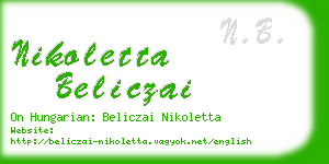 nikoletta beliczai business card